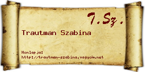 Trautman Szabina névjegykártya